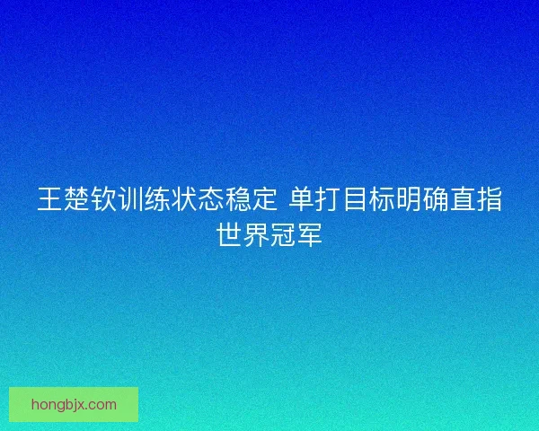 王楚钦训练状态稳定 单打目标明确直指世界冠军
